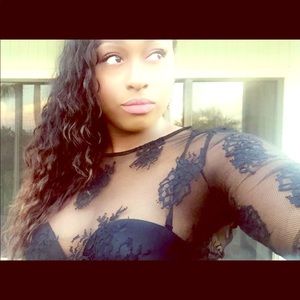 Forever 21 Lace/ Sheer Black Crop Top